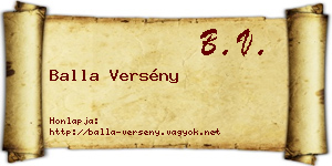 Balla Versény névjegykártya